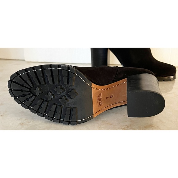 Coach Odelle Black Suede High Heel Ankle Boots 7 NWT - Picture 8 of 10